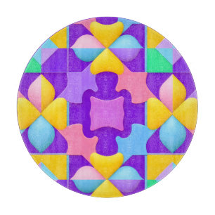 Geometrische Abstrakte Lebendige Wohnstil-Kunst Schneidebrett
