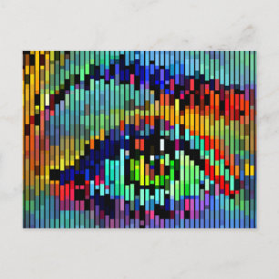 Geometrische Abstrakte Linien Frauen Auge Original Postkarte