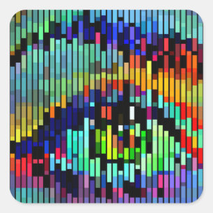 Geometrische Abstrakte Linien Frauen Auge Original Quadratischer Aufkleber