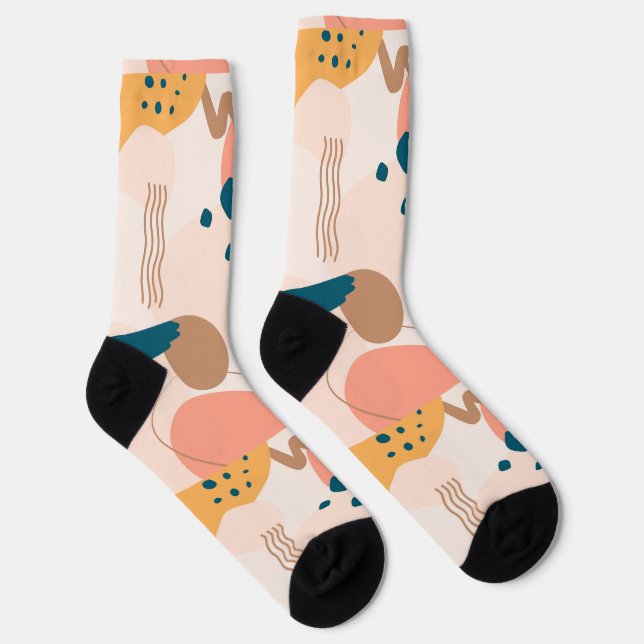 Geometrische abstrakte moderne Pastellsocken Socken (Rechts)