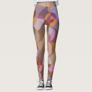 Geometrische abstrakte Retrokreise Farbiges Muster Leggings