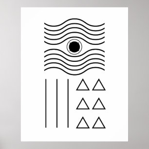 Geometrische abstrakte schwarze zeitgenössische Mi Poster