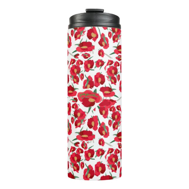 Geometrische Abstrakte Sternexplosion floral inspi Thermosbecher (Vorderseite)