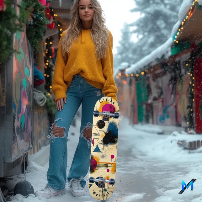 Geometrische Abstrakte und dynamische Formen Skateboard (Von Creator hochgeladen)