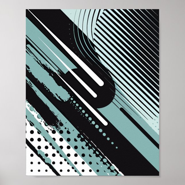 Geometrische Abstrakte Waves Poster (Vorne)