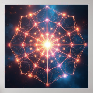 Geometrische Abstraktion : Lichtkern-Kunstwerk Poster