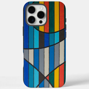 Geometrische Abstraktion mit fetten Streifen und F iPhone 16 Pro Max Hülle