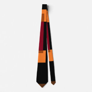 Geometrische Abstraktion Rotes Orangenbraun Schwar Krawatte