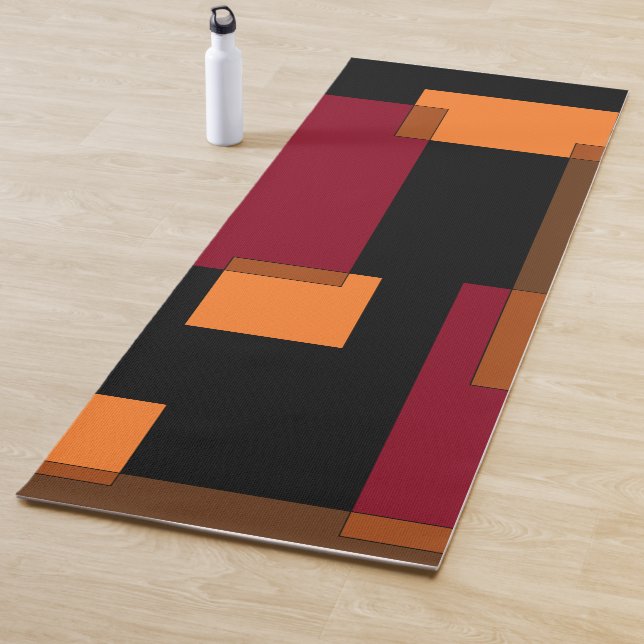 Geometrische Abstraktion Rotes Orangenbraun Schwar Yogamatte (Beispiel)