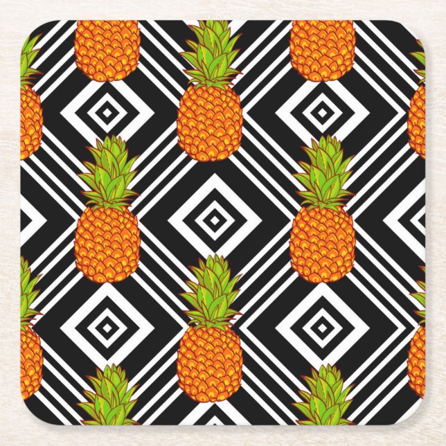 Geometrische Ananas Rechteckiger Pappuntersetzer (Vorderseite)