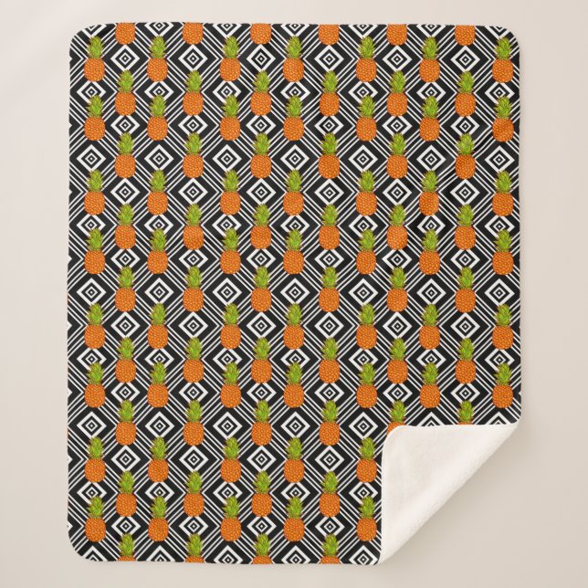 Geometrische Ananas Sherpadecke (Vorderseite)
