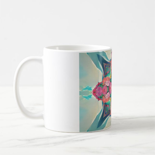 Geometrische Anordnung der Blume mit vier Rose Kaffeetasse (Links)