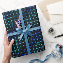 Geometrische, Aquamarine, blaue und schwarze klein