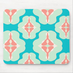 Geometrische aquamarine Orange Mousepad