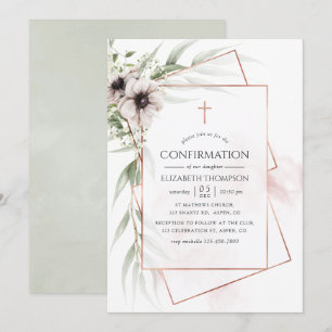 Geometrische Aquarellbestätigung Eukalyptus Einladung