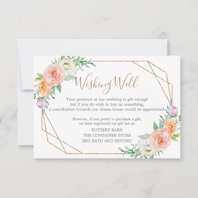 Geometrische Aquarellfarben-Blume für die Hochzeit RSVP Karte (Vorderseite)