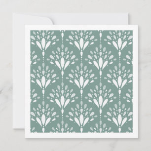 Geometrische Art Deco Blumen-Mist Türkisgrüne Kuns Karte