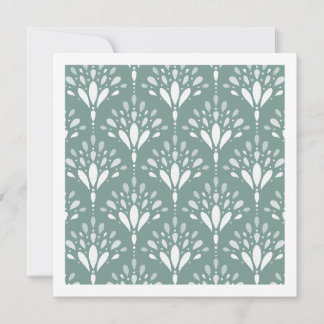Geometrische Art Deco Blumen-Mist Türkisgrüne Kuns Karte