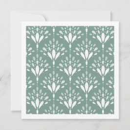 Geometrische Art Deco Floral Mist Türkisgrüne Kuns Karte
