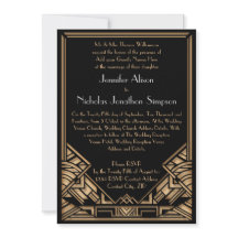 Geometrische Art Deco Gatsby Style Wedding Einladu