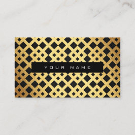 Geometrische Art Deco Golden Black Vip Visitenkarte