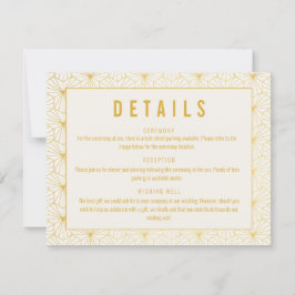 Geometrische Art-Deco-Hochzeitungs-Detail-Abschlus Einladung