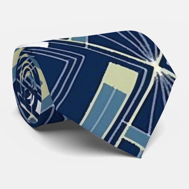 Geometrische Art Deco Krawatte (Gerollt)