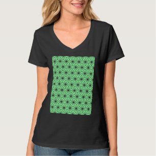 Geometrische Art Deco Stil Dreiecke Muster Grün T-Shirt