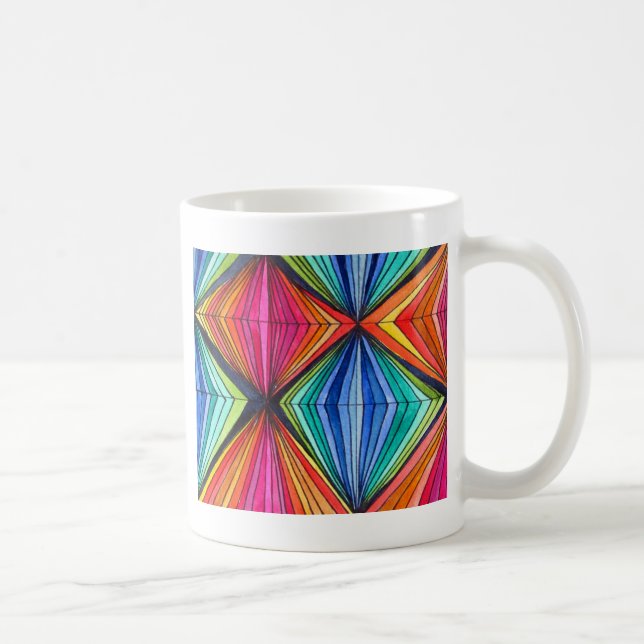 Geometrische Art des Regenbogens Kaffeetasse (Rechts)