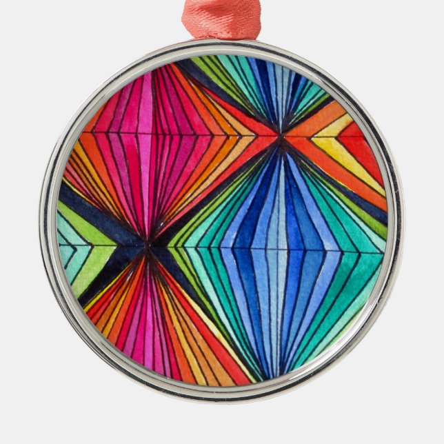 Geometrische Art des Regenbogens Ornament Aus Metall (Vorne)