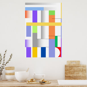 "Geometrische Art Print Premium Poster Wand an Wan