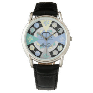 Geometrische Astro-Physiker des Retro-Mitteljahrs Armbanduhr