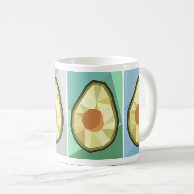 Geometrische Avocado-Tasse Tasse (VorderseiteRechts)