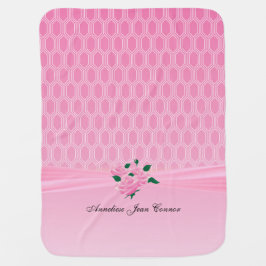 geometrische Babydesigns mit rosa Rosen Babydecke