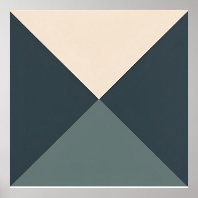 Geometrische Balance - Minimalistische Dreiecke Poster (Vorne)