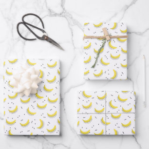 Geometrische Bananen Geschenkpapier Set