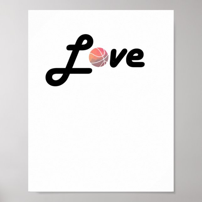 Geometrische Basketballform Low Poly Basketball Gi Poster (Vorne)