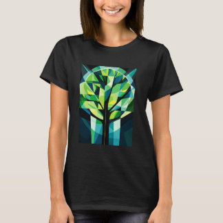 Geometrische Baumkunstart T-Shirt