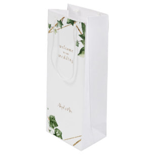 Geometrische Begrünung Willkommen auf unserer Hoch Geschenktüte Für Weinflaschen