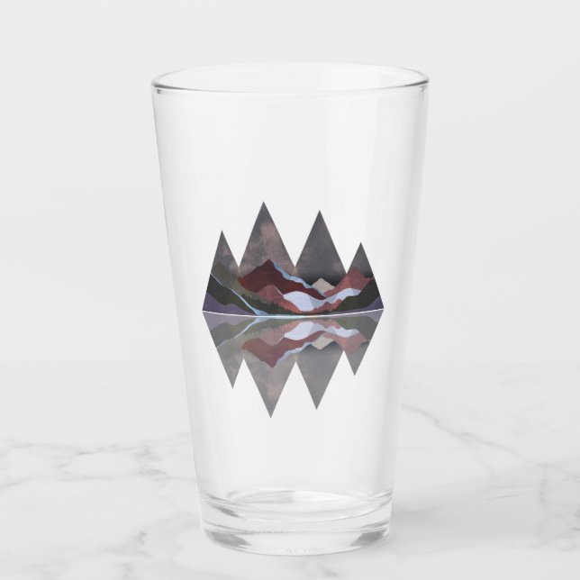 Geometrische Berglandschaft Glas (Vorderseite)