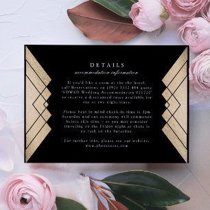 Geometrische Black Gold Hochzeitskarte RSVP Karte