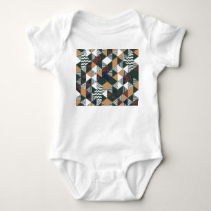 Geometrische Blätter aus Palmen, trendy Muster Baby Strampler