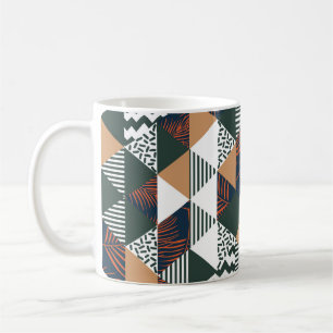 Geometrische Blätter aus Palmen, trendy Muster Kaffeetasse