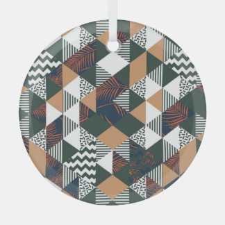 Geometrische Blätter aus Palmen, trendy Muster Ornament Aus Glas