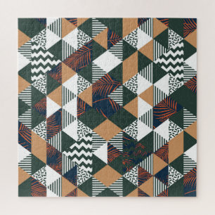 Geometrische Blätter aus Palmen, trendy Muster Puzzle