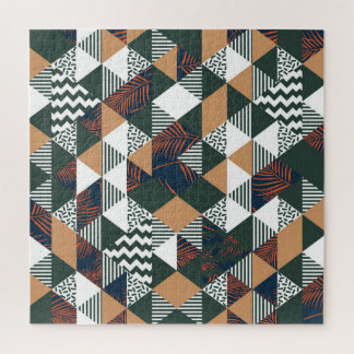 Geometrische Blätter aus Palmen, trendy Muster Puzzle
