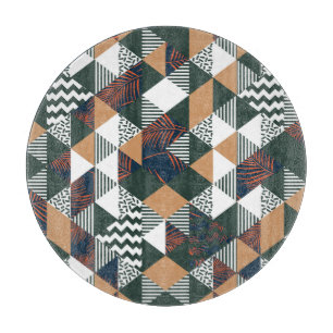 Geometrische Blätter aus Palmen, trendy Muster Schneidebrett