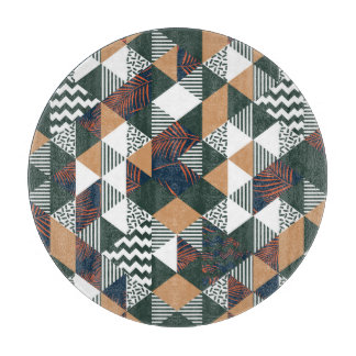 Geometrische Blätter aus Palmen, trendy Muster Schneidebrett