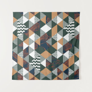 Geometrische Blätter aus Palmen, trendy Muster Wandteppich