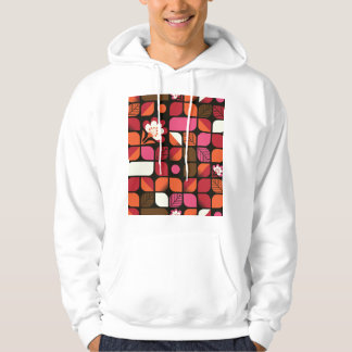 Geometrische Blätter Blume Nahtloses Muster Hoodie